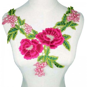 Πολύχρωμο 3D Floral Lace Κεντήματα Εφαρμογή Lace Πατρόνια Κολάρα Γραβάτα